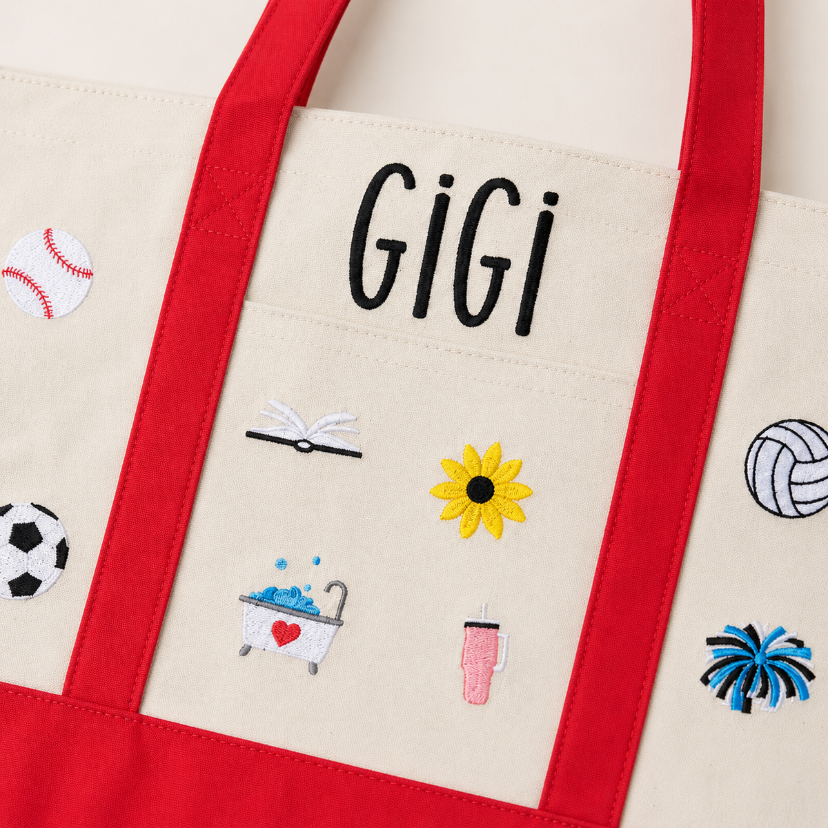 Personalized Mini Icon Tote Bag | Custom Embroidered Gift Tote, Everyday Essentials Bag, Small Boutique Tote
